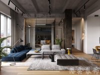 工業(yè)風格家居裝修裝飾室內設計效果-A507-3